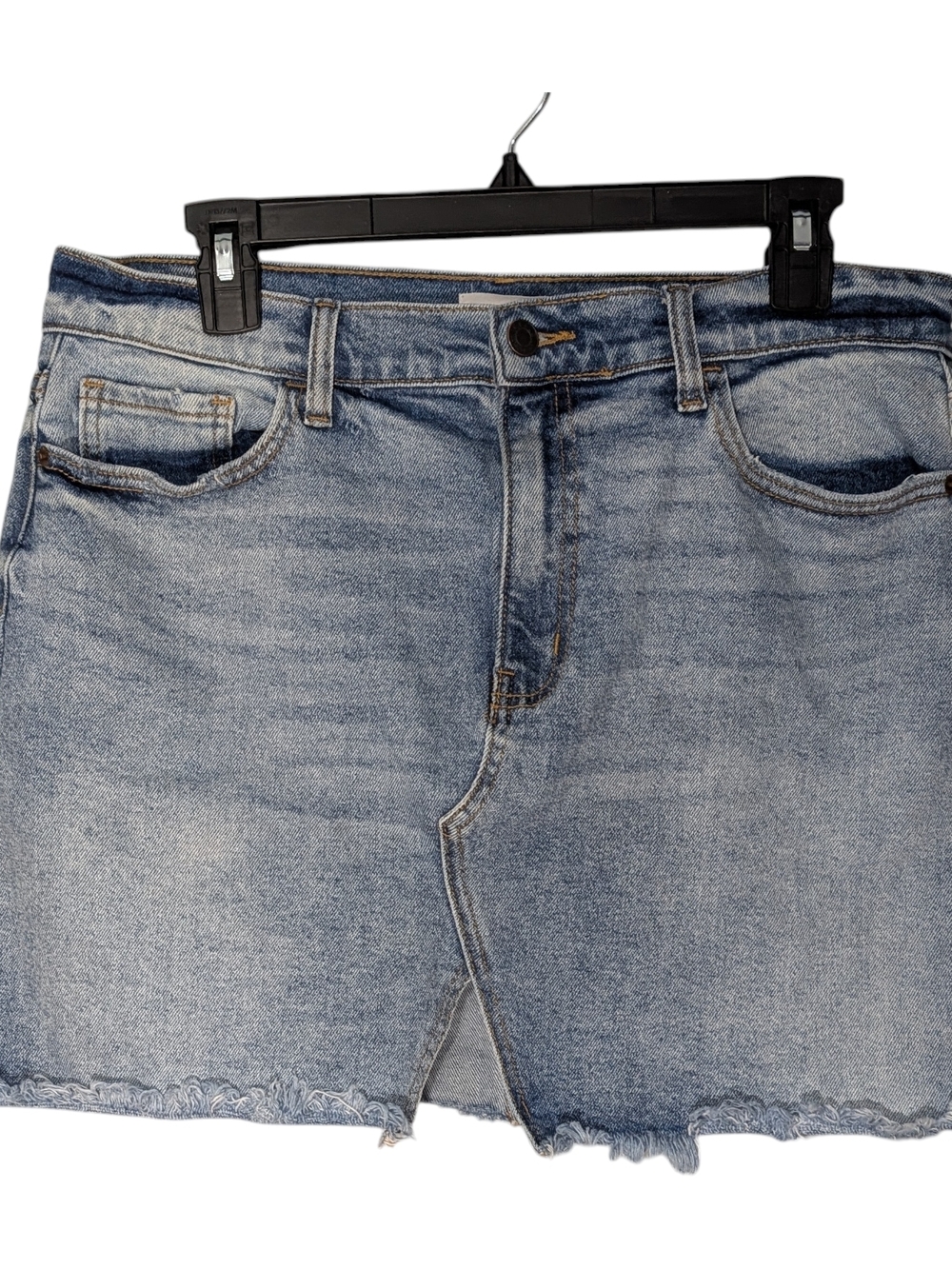 Cello XL Stretch Light Blue Distressed Denim Mini Cotton Blend Skirt Y2K Vibes